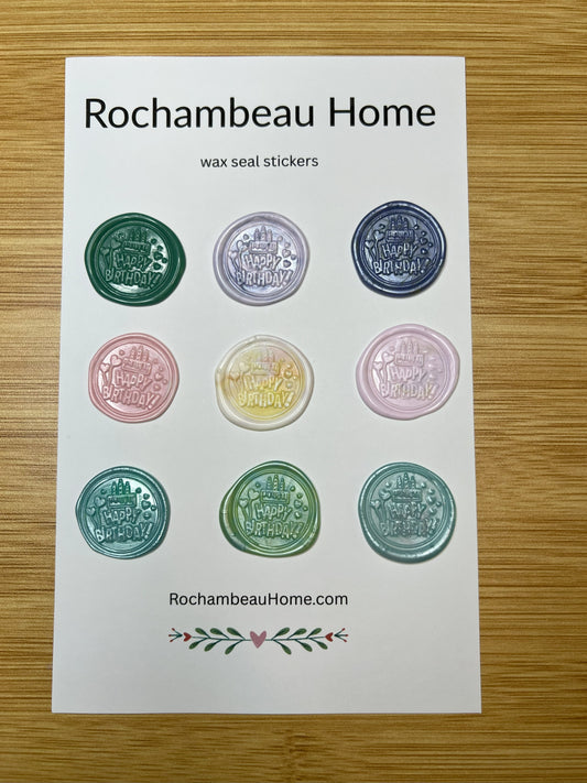 Handcrafted ‘Happy Birthday’ Wax Seal Stickers – Add a Pop of Party Cheer