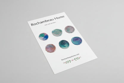 Close up view of the Prism Daze Wax Seal Stickers created by Rochambeau Home on a 6 Pack Card