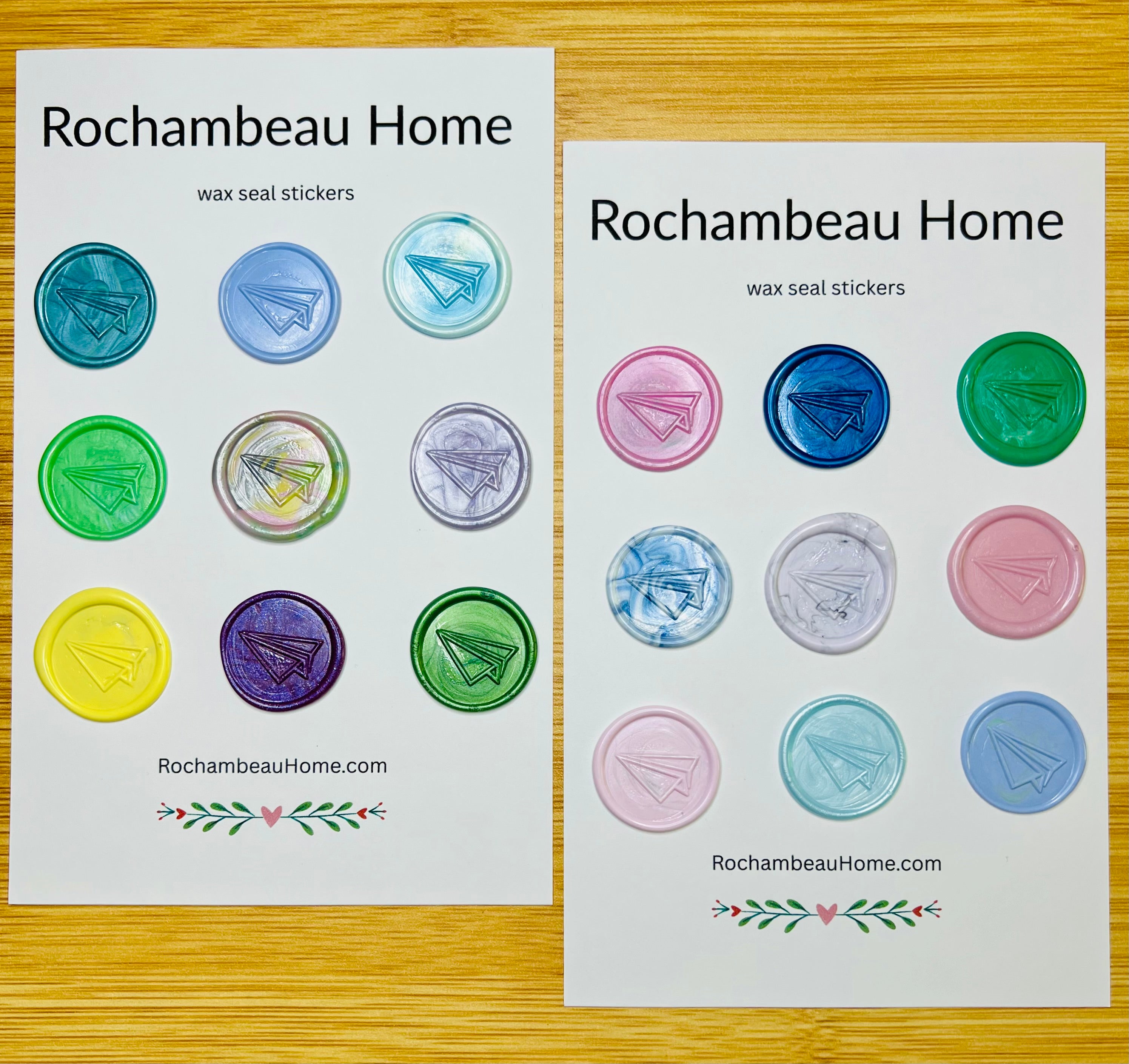 Close-up of the paper airplane design in handcrafted wax on a 18 pack card