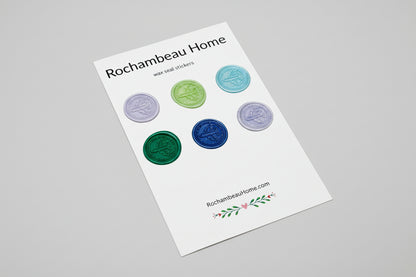 Airplane wax seal stickers created by Rochambeau Home on a 6 pack card