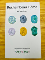 Elegant cicada wax seals with ornamental borders in rich multicolor tones