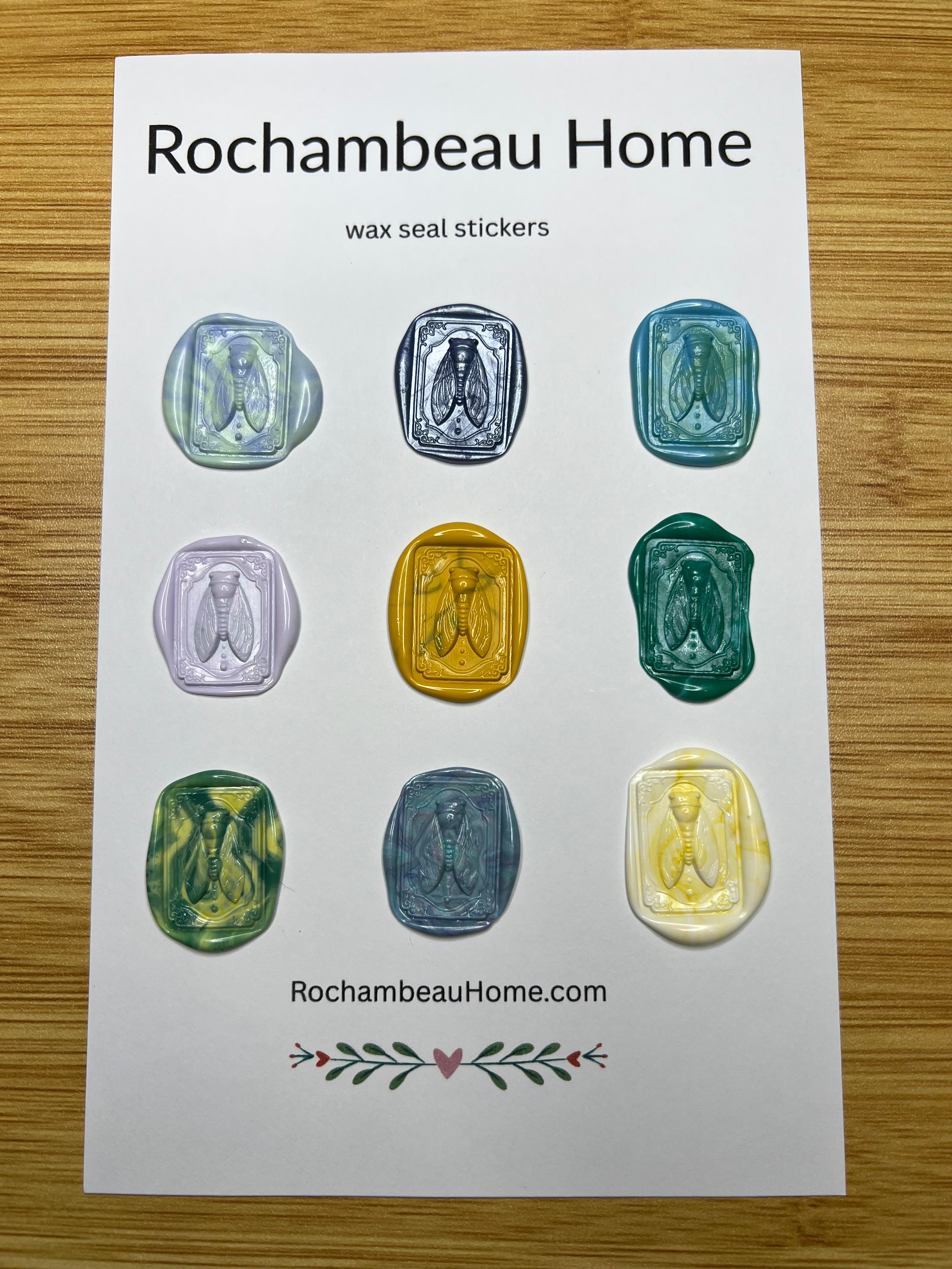 Multicolor cicada wax seal stickers can be styled with any stationery