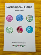 “With Love” wax seal stickers in a multicolor theme on display card