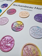 "With Love" wax seal stickers in a pink theme
