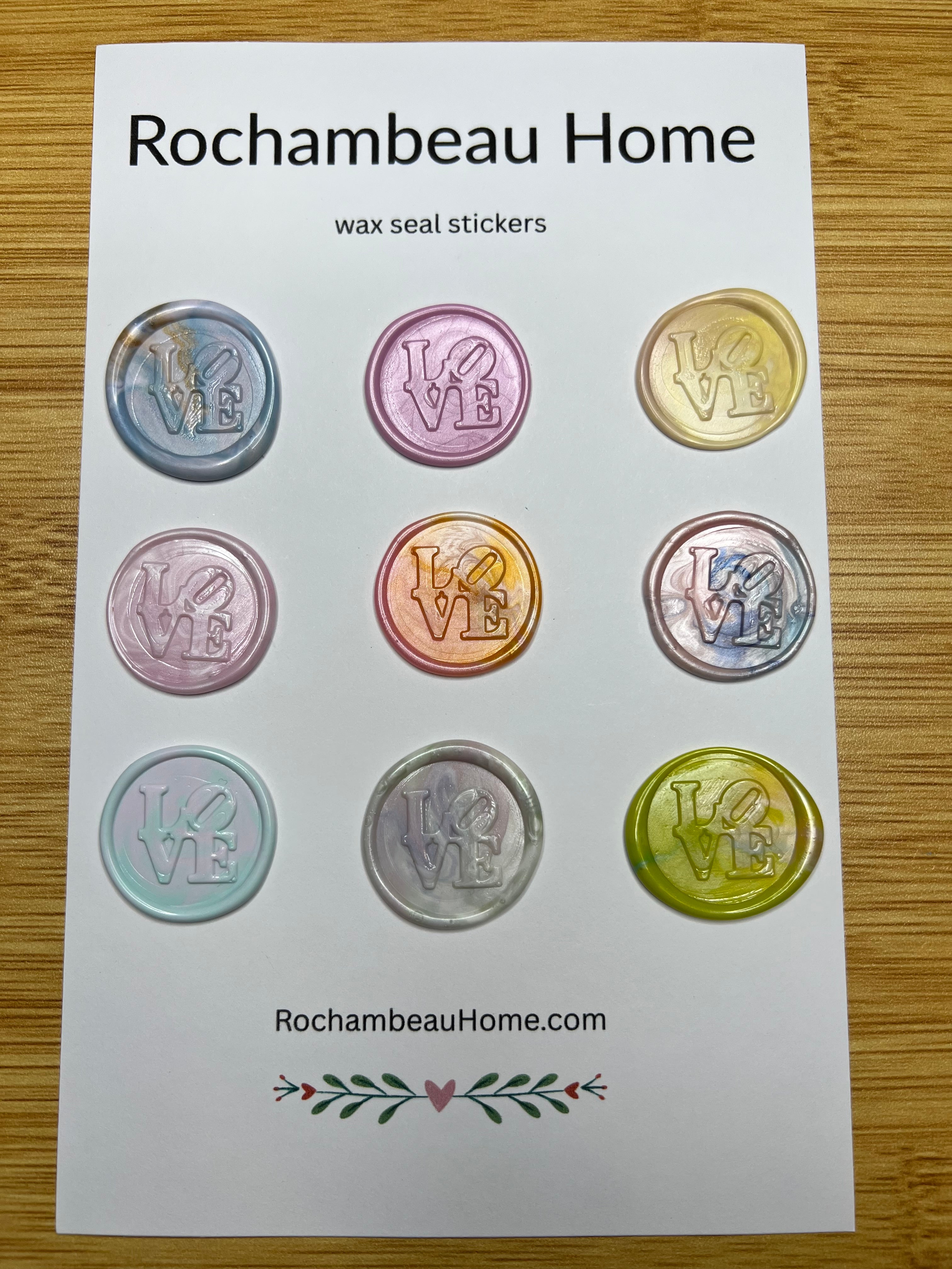 Wax seal stickers can be styled on modern stationery, gifts, and envelopes with artful flair