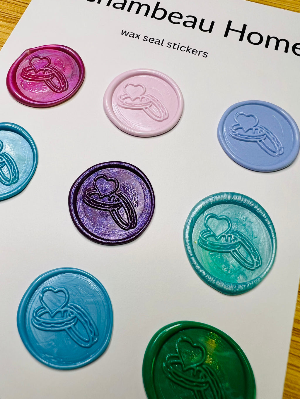 Bound in Love wax seal stickers in a solid multicolor theme
