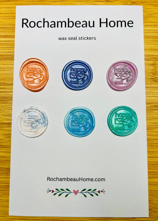 Happy Mail Wax Seal Stickers – Embossed Envelope Seals in Joyful Packs