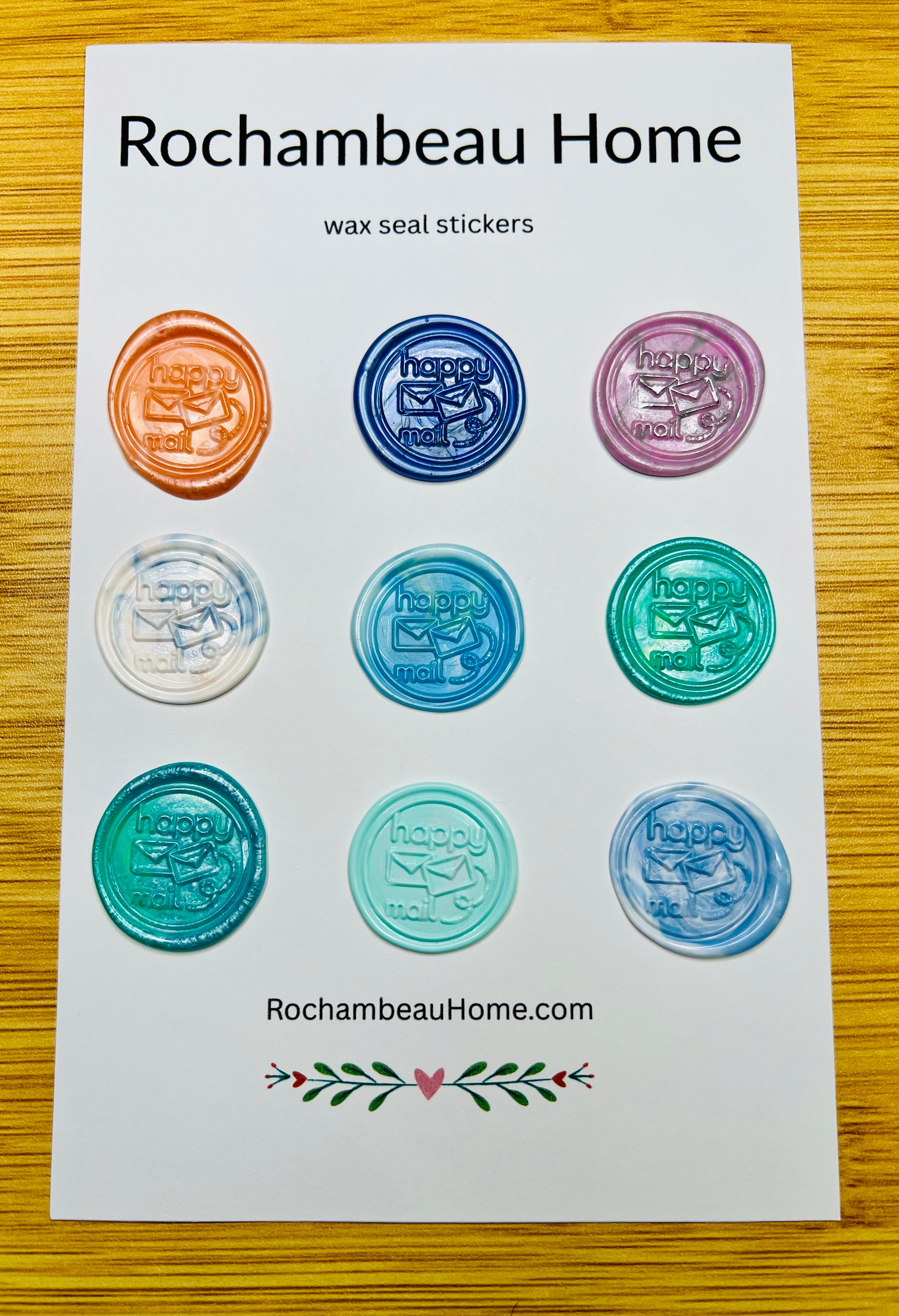 Happy Mail Wax Seal Stickers – Envelope Design (6, 9, or 18 Pack) Handmade Cheerful Accents for Letters & Packages