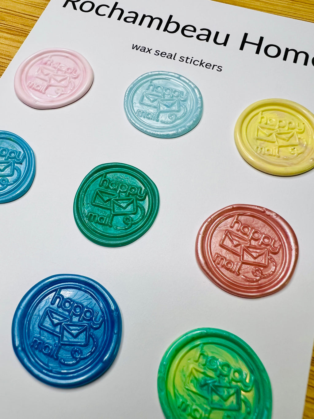 Happy Mail Wax Seal Stickers – Envelope Design (6, 9, or 18 Pack) Handmade Cheerful Accents for Letters & Packages