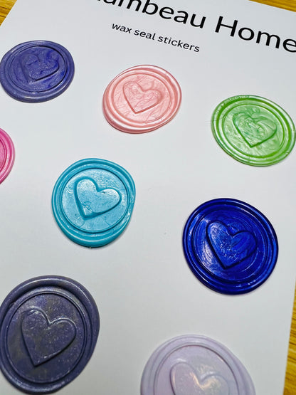 Close up view of the solid colors of the heart stamp on a display card