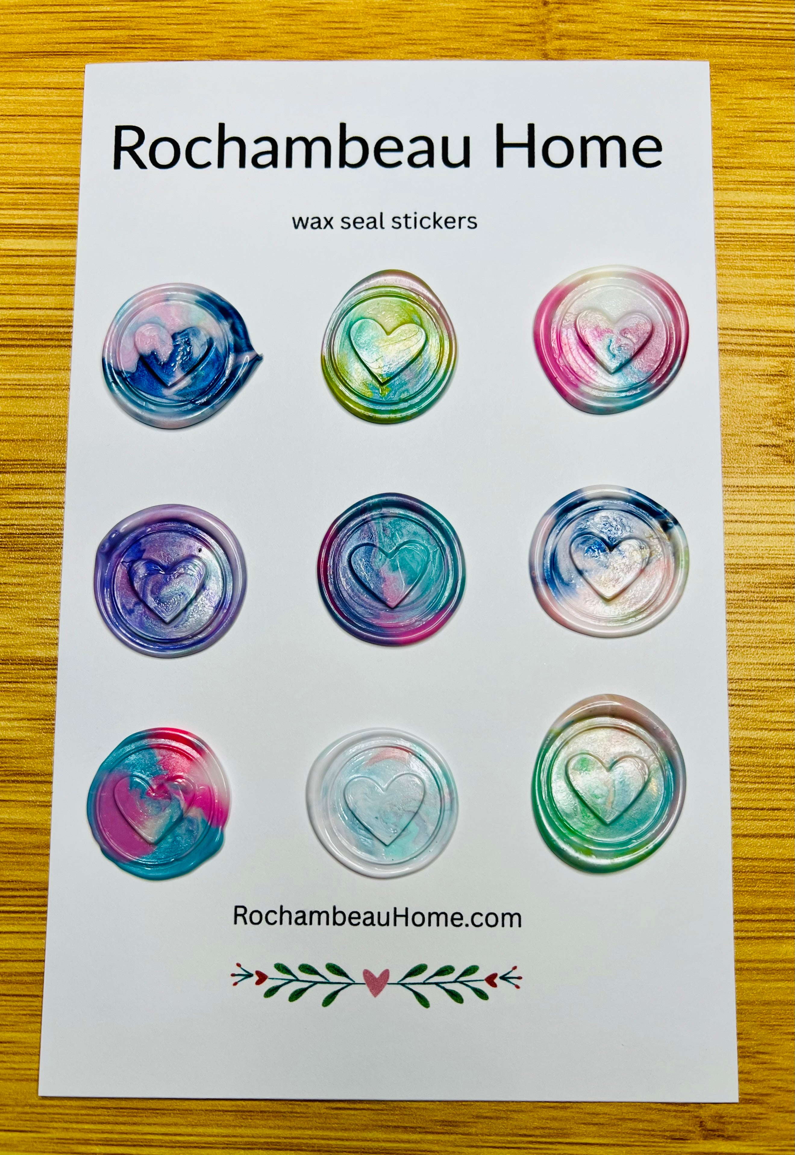 Sealed with Feeling – 3D Heart Wax Seal Stickers (6, 9, or 18 Pack) Handmade Multicolor Accents for Letters & Gifts