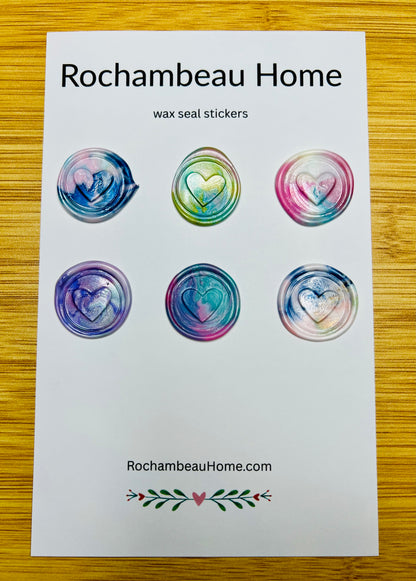 The multi-color Heart stamp is a combination of different colors to create a one of a kind stamp