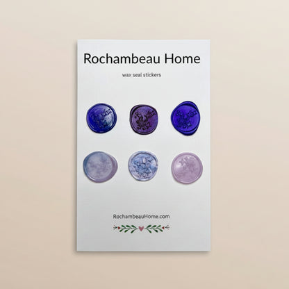 Written in the Stars wax seal stickers created by Rochambeau Home in a purple theme