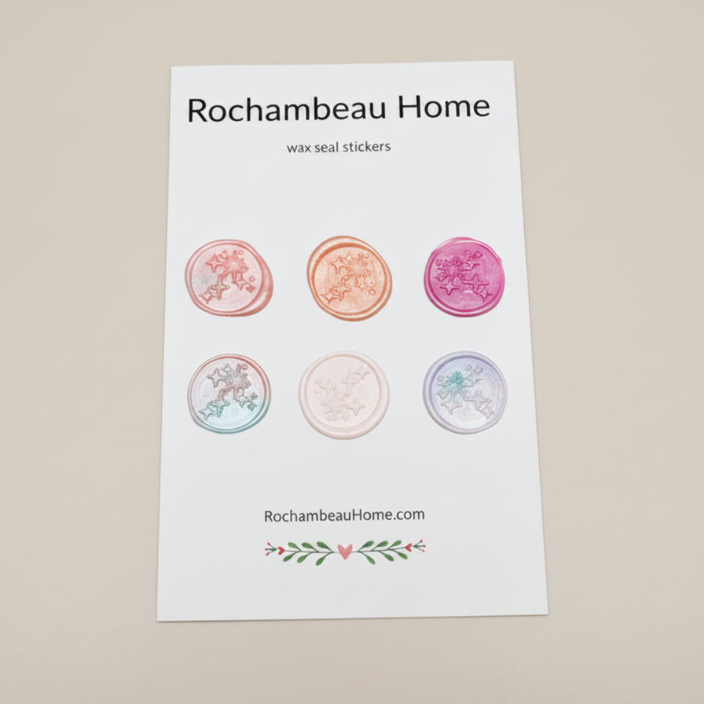 Written in the Stars wax seal stickers created by Rochambeau Home in a Pink theme