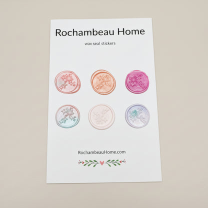Written in the Stars wax seal stickers created by Rochambeau Home in a Pink theme
