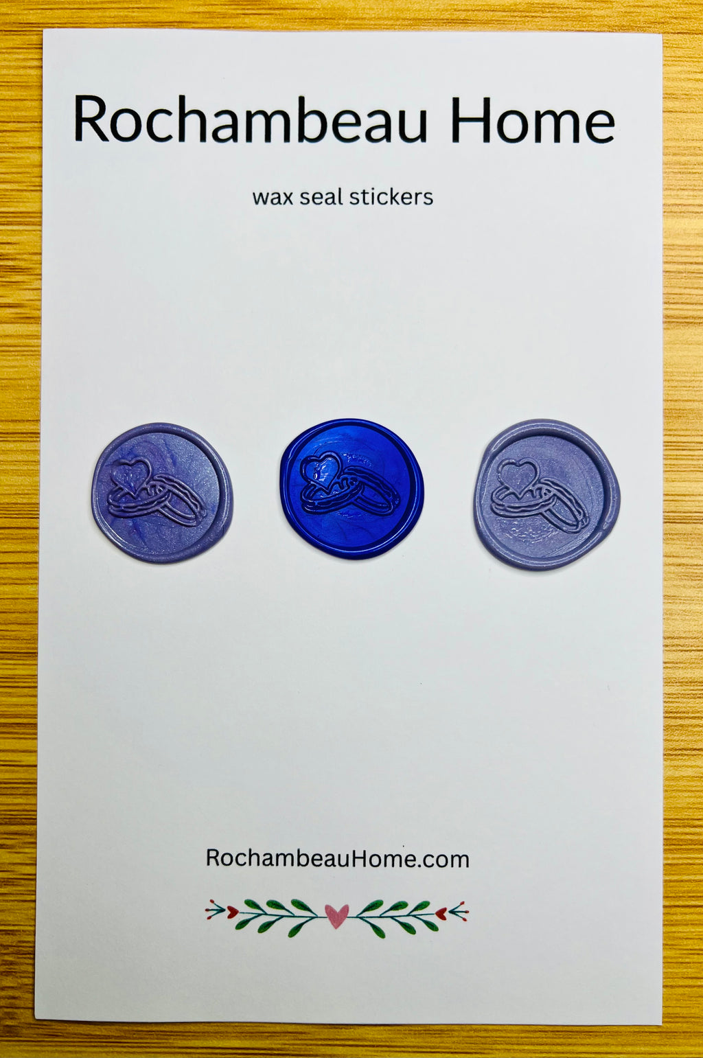 Bound in Love wax seal stickers in a purple theme