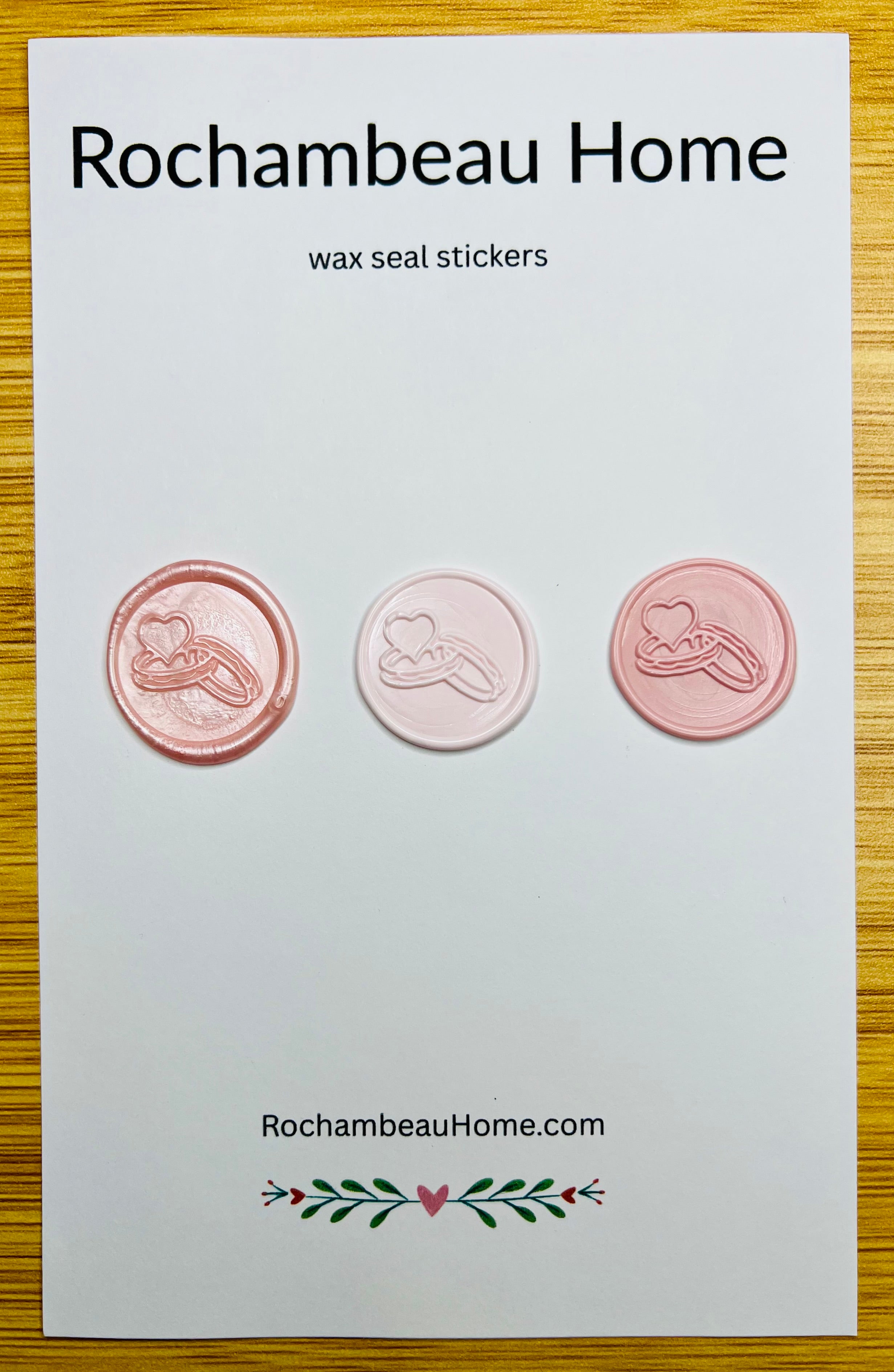 Bound in Love wax seal stickers in a pink theme