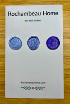 Little Print wax seal stickers in a purple theme