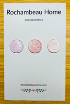 Little Print wax seal stickers in a pink theme