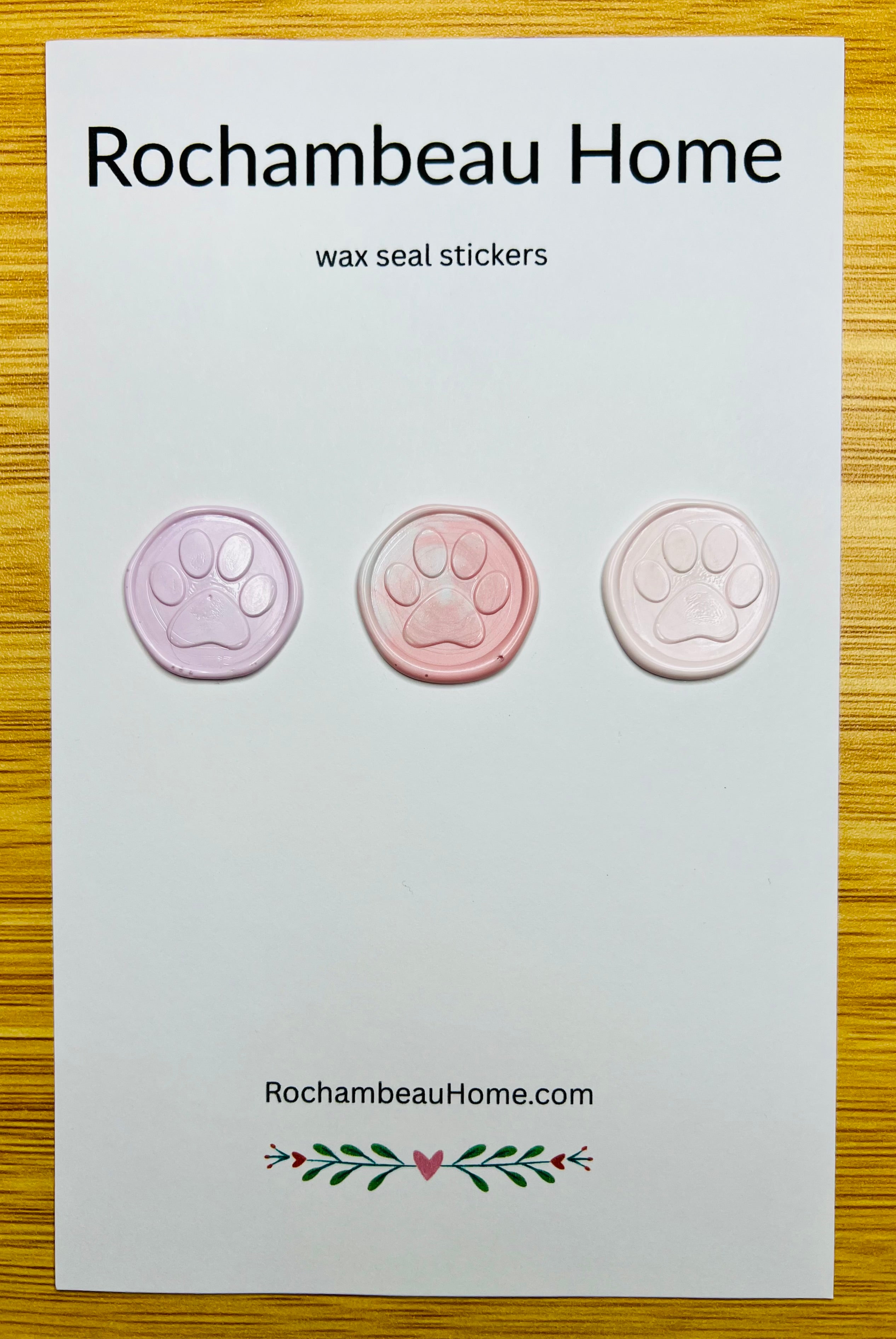 Little Print wax seal stickers in a pink theme