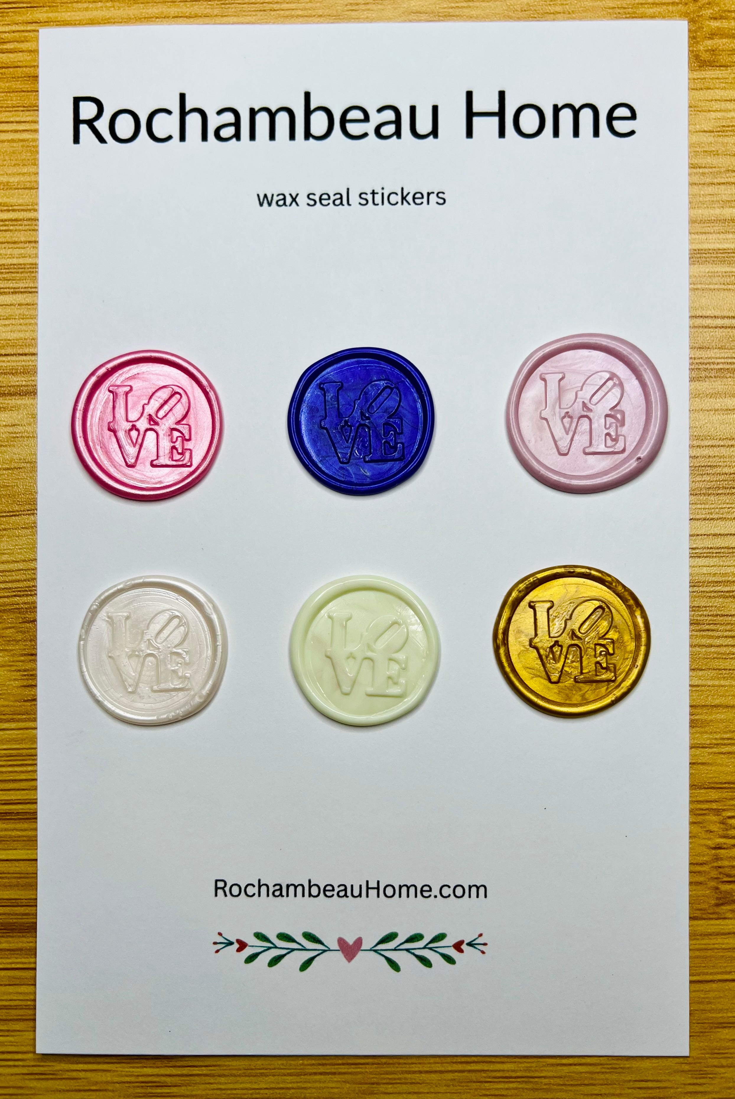 LOVE Letter wax seal stickers in a solid multicolor theme