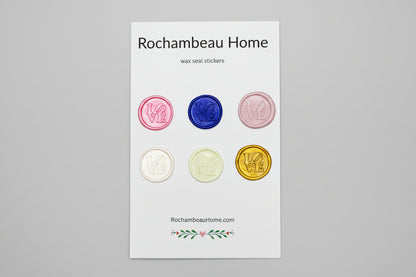 LOVE Letter wax seal stickers created by Rochambeau Home in a solid multicolor theme