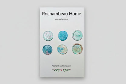 LOVE Letter wax seal stickers created by Rochambeau Home in a blue theme