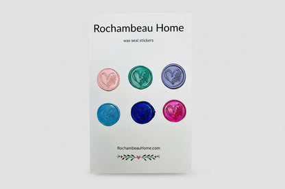 Wildhearted – Floral Heart wax seal stickers created by Rochambeau Home in a solid multicolor theme