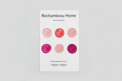 Wildhearted – Floral Heart wax seal stickers created by Rochambeau Home in a pink theme