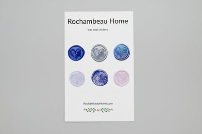 Wildhearted – Floral Heart wax seal stickers created by Rochambeau Home in a purple theme