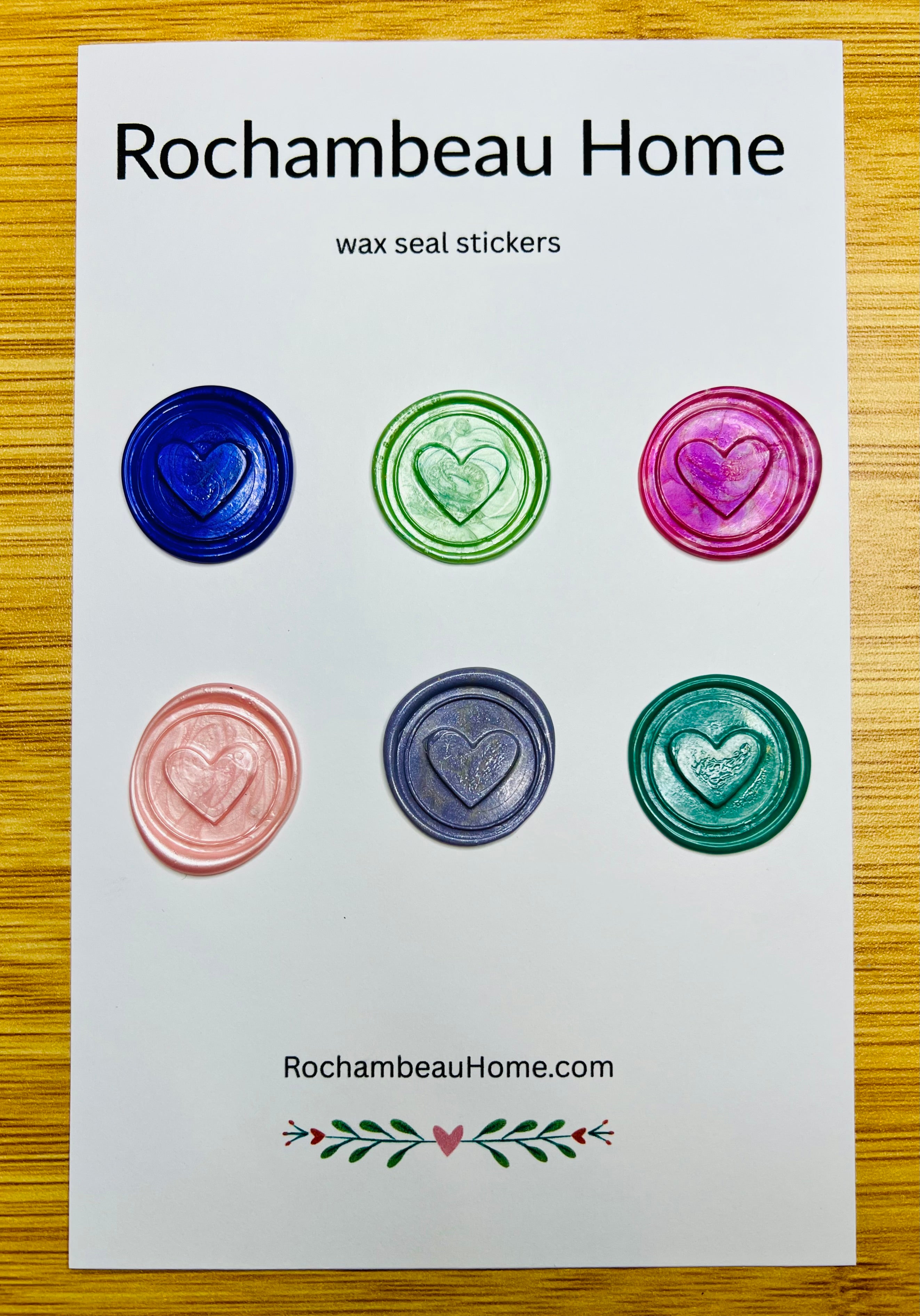 Sealed with Feeling – 3D Heart wax seal stickers in a solid multicolor theme