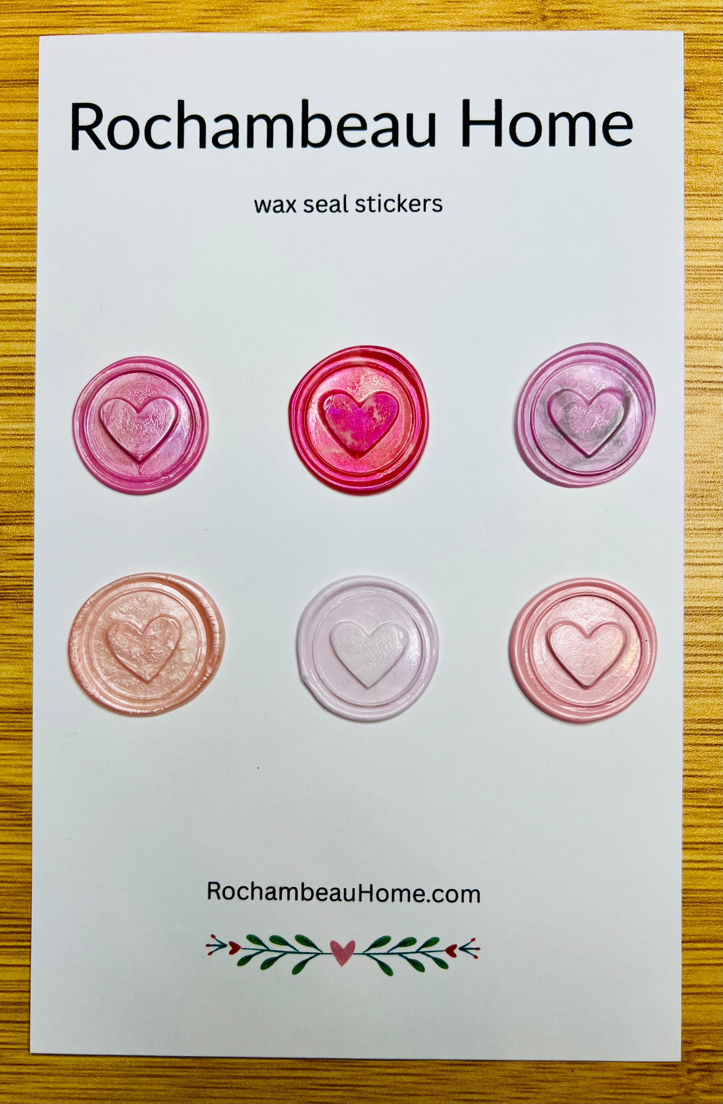 Sealed with Feeling – 3D Heart wax seal stickers in a pink theme