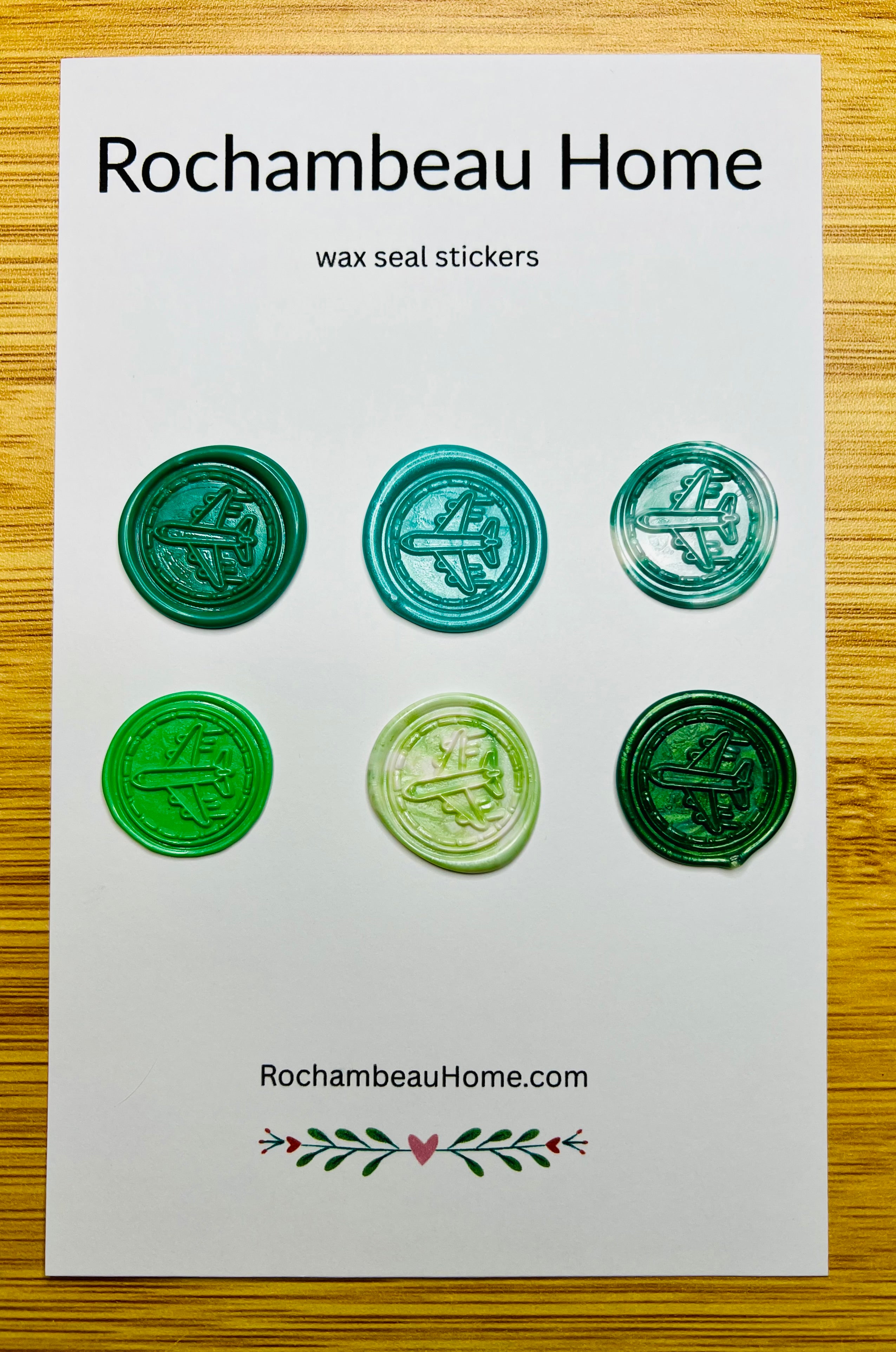 Airmail Wax Seal Stickers – Vintage Airplane Design (6 Pack) Handmade Multicolor Accents for Letters & Gifts