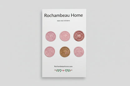 Vintage-Inspired Air Mail wax seal stickers created by Rochambeau Home  in a pink theme