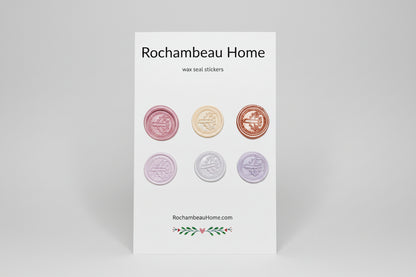 Vintage-Inspired Airplane wax seal stickers created by Rochambeau Home in a pink theme