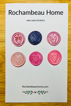 Berry Sweet Strawberry Bliss wax seal stickers on a 6 pack display card