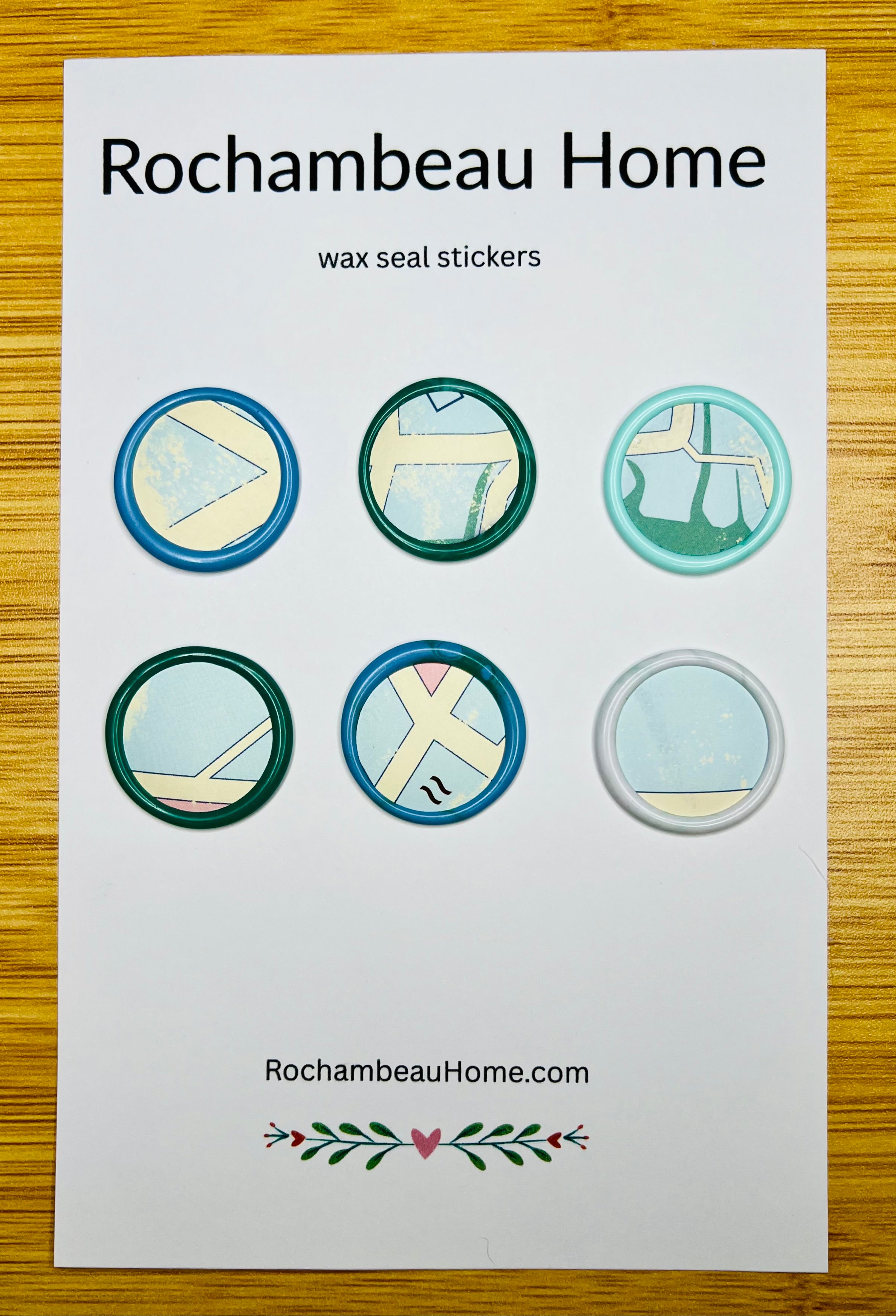 Wanderer Recycled Map Wax Seal Stickers – Adventure Design (6 Pack Card) Handmade Travel Accents for Gifts & Snail Mail