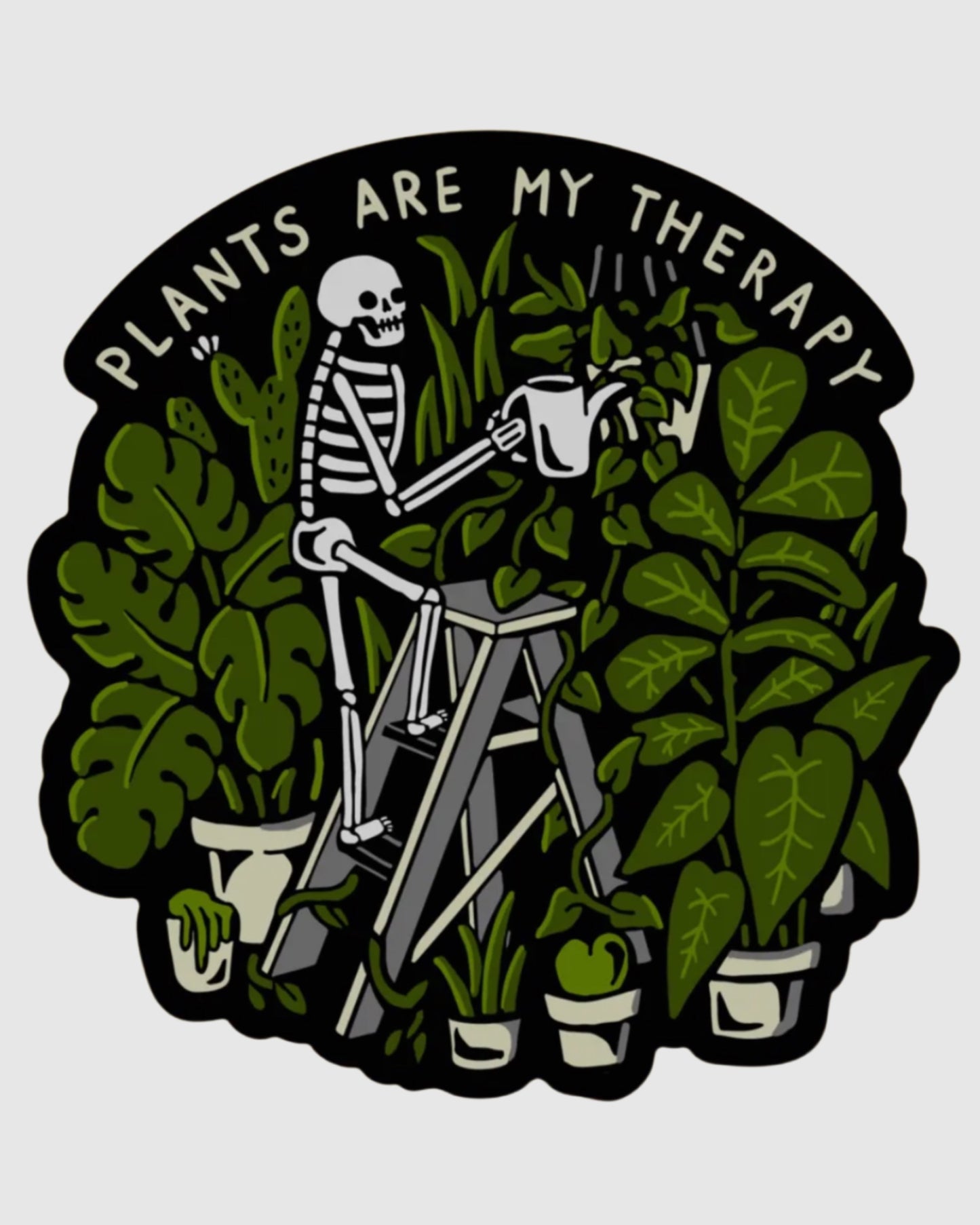 "Plants are My Therapy" Sticker – Celebrate the Healing Power of Nature