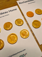 Falling for You Maple Leaf Wax Seal Stickers on a sheet with 'Rochambeau Home' branding.