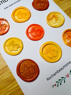 Side view image of the Golden Harvest Oak Leaf & Acorn Wax Seal Stickers