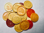 Close up image of the Festive Turkey Wax Seal Stickers in various fall colors