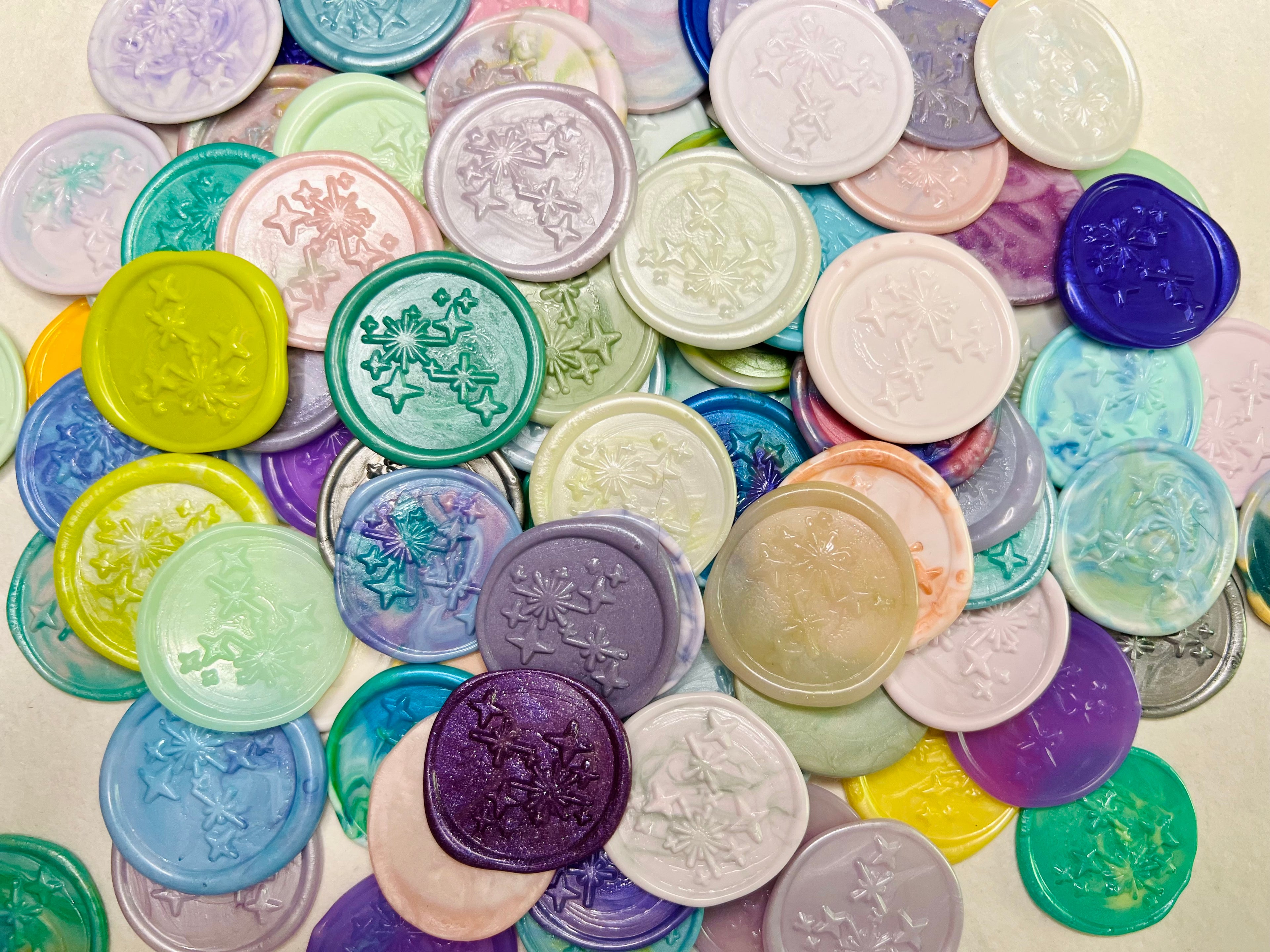 Collection of Bright Star Constellation Wax Seal Stickers in bright and fun colors