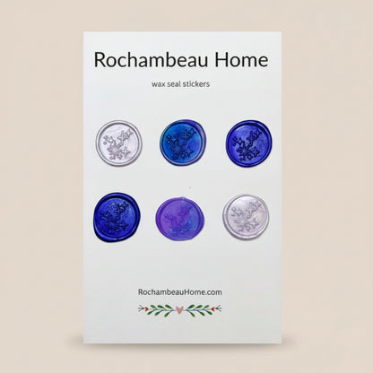 6 Pack Card of the Bright Star Constellation Wax Seal Stickers created by Rochambeau Home in a Purple Theme