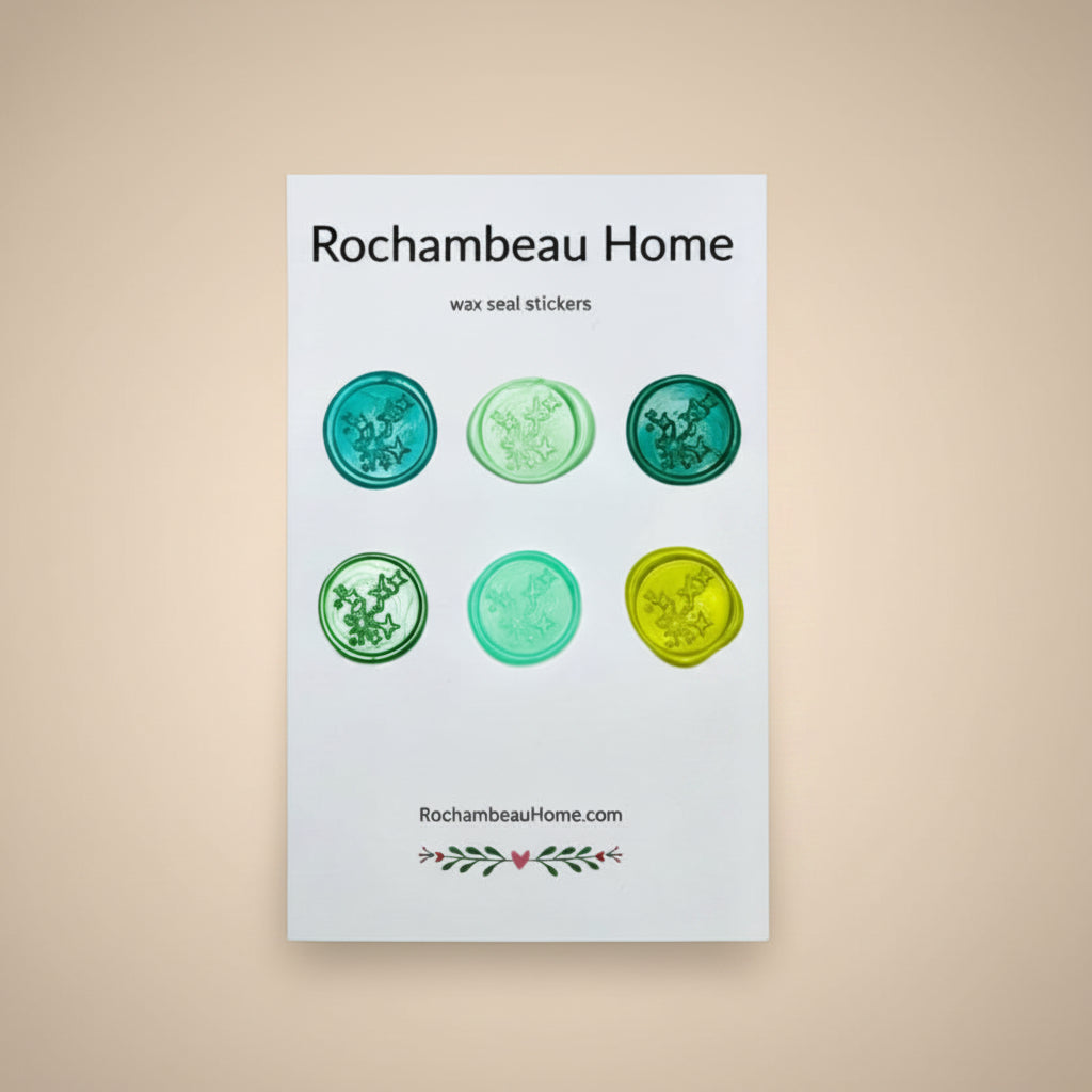 6 Pack Card of the Bright Star Constellation Wax Seal Stickers created by Rochambeau Home in a Green Theme