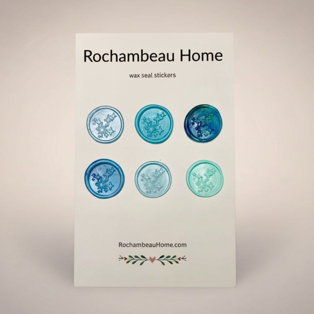 6 Pack Card of the Bright Star Constellation Wax Seal Stickers created by Rochambeau Home in a Blue Theme