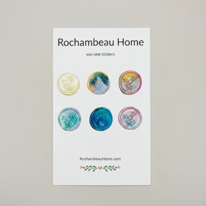 6 Pack Card of the Bright Star Constellation Wax Seal Stickers created by Rochambeau Home in a Multicolor Theme