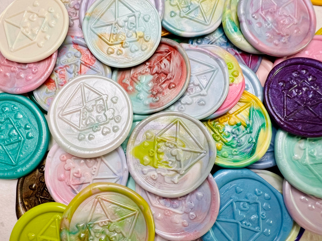 Big Envelope with Embossed Heart Wax Seal Stickers are a perfect way to personalize your small business mail or gift tags!