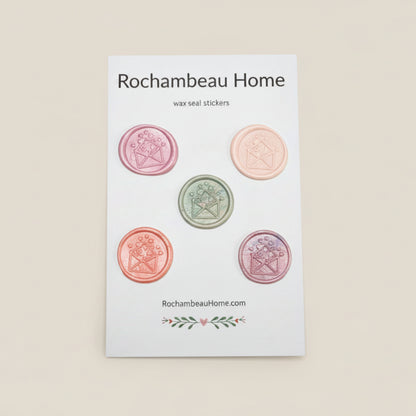 Big Heart Envelope Wax Seal Stickers created by Rochambeau Home in a Pink Theme