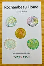 Big Heart Envelope Wax Seal Stickers in a Multicolor Theme of various blue hue colors blended together