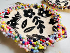Midnight Shore Trinket Dishes – Beaded Scallop Shells with Halloween Collage Art